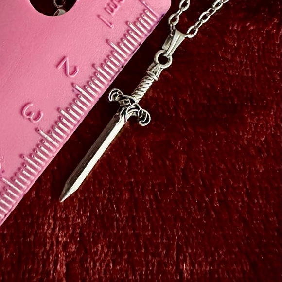 Sword Necklace Dagger Sword Charm Pendant Necklace Chain Brand New - Picture 7 of 7
